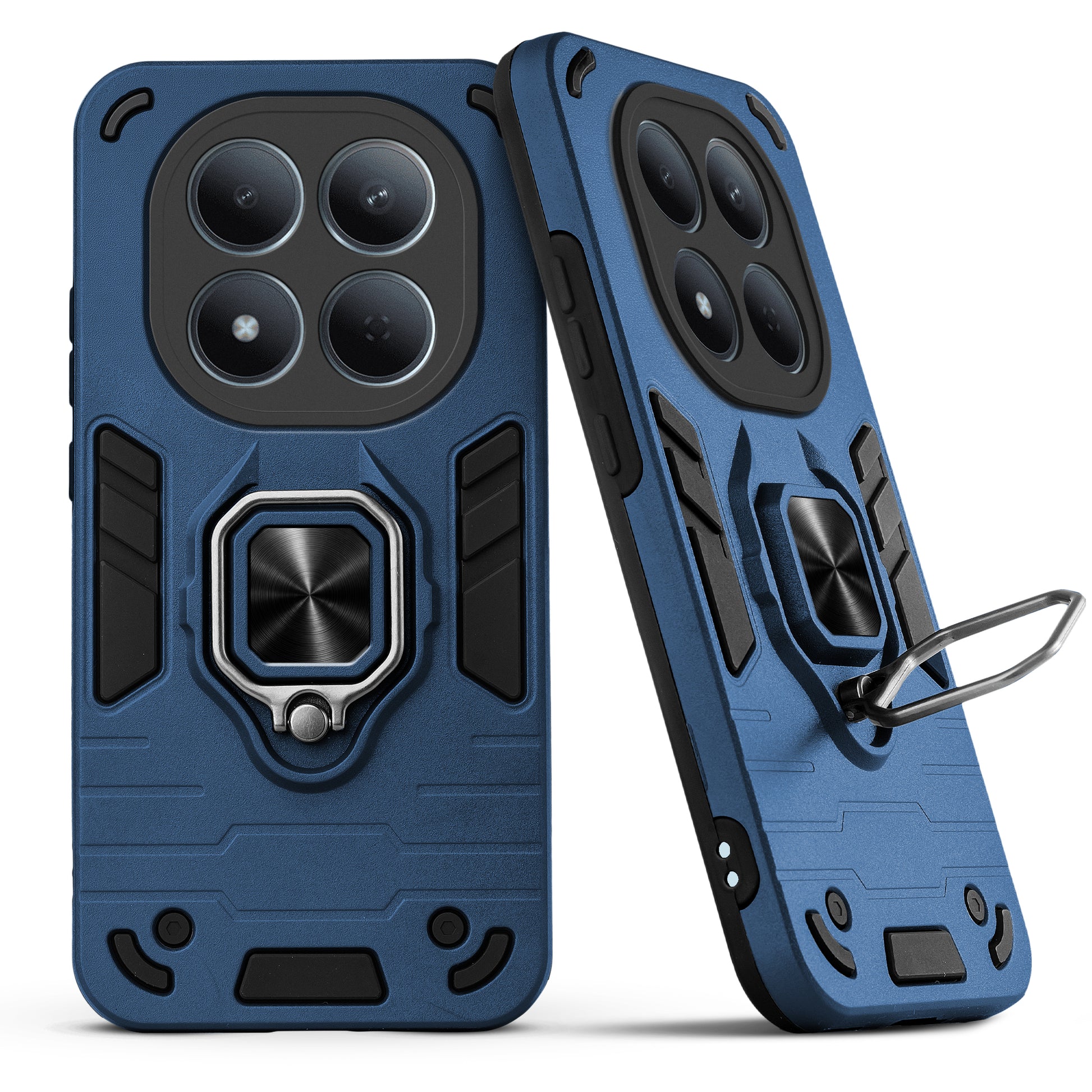 Back view of Redmi Note 15 Pro 5G case highlighting the built-in rotating metal ring holder