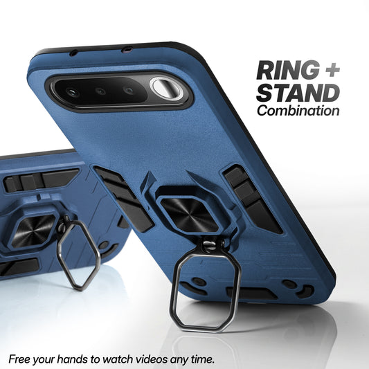 Dual Layer Shockproof Back Cover with 360° Rotatable Ring Grip & Impact Resistant Frame for Realme 16 5G