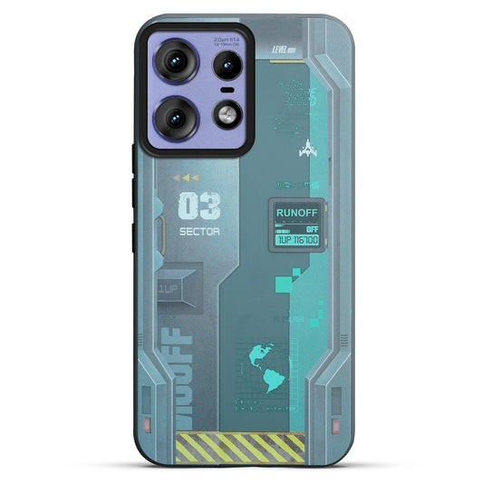 Mechanical Circuit Print Hard Back Cover For Motorola Edge 50 Pro 5G