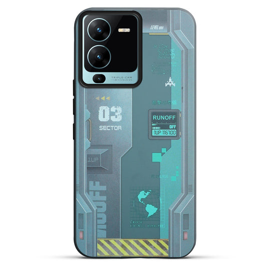 Mechanical Circuit Print Hard Back Cover For Vivo V25 Pro 5G