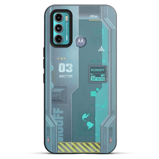 Mechanical Circuit Print Hard Back Cover For Motorola Moto G60