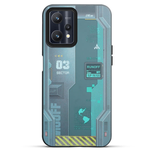 Mechanical Circuit Sector Print Hard Back Cover For Realme 9 Pro 5G