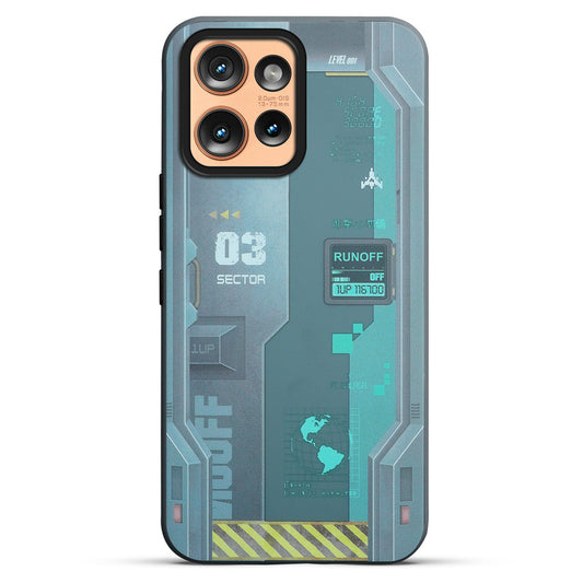 Mechanical Circuit Print Hard Back Cover For Motorola Moto Edge 50 5G