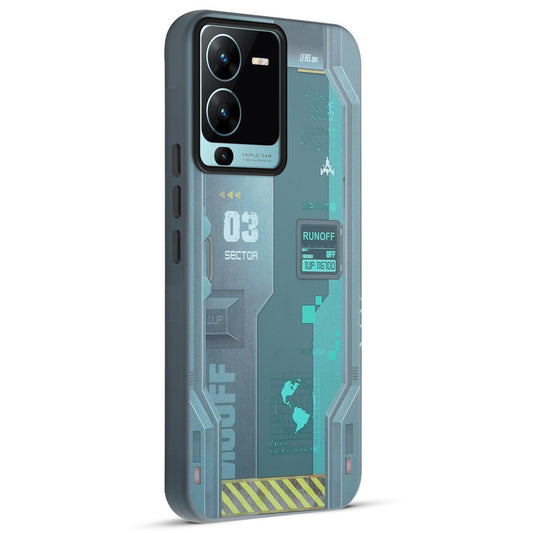 Mechanical Circuit Print Hard Back Cover For Vivo V25 Pro 5G