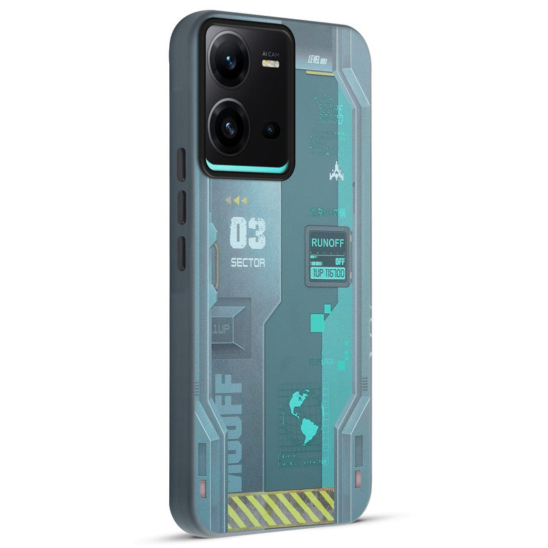 Mechanical Circuit Print Hard Back Cover For Vivo V25 5G