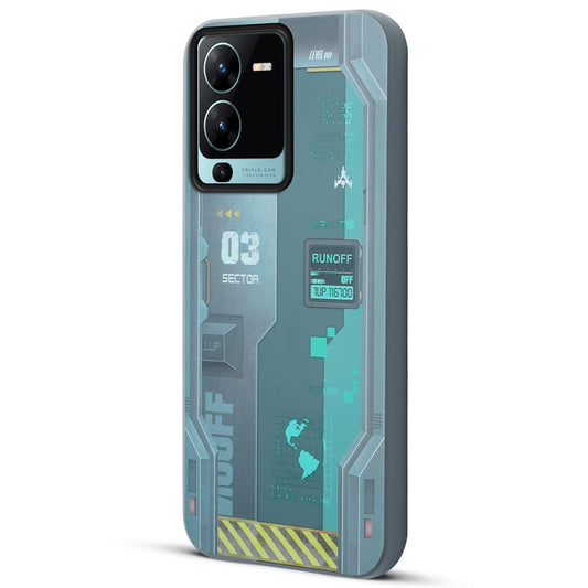 Mechanical Circuit Print Hard Back Cover For Vivo V25 Pro 5G