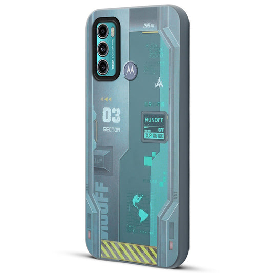 Mechanical Circuit Print Hard Back Cover For Motorola Moto G60