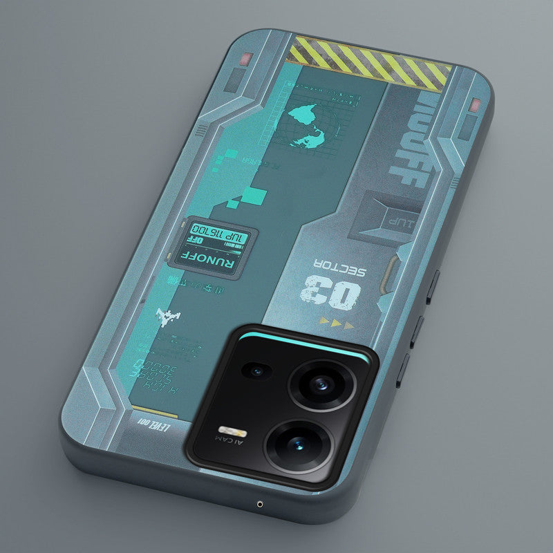 Mechanical Circuit Print Hard Back Cover For Vivo V25 5G