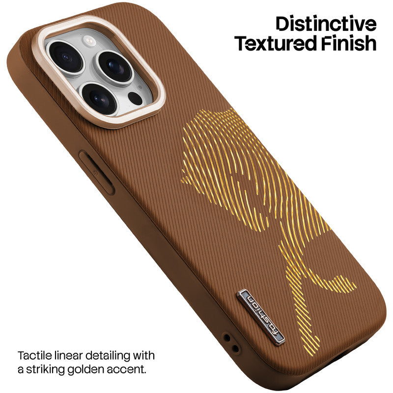Premium Horse Textured MagSafe Case for Apple iPhone 15 Pro Max with Metallic Camera Protection & Microfiber Lining