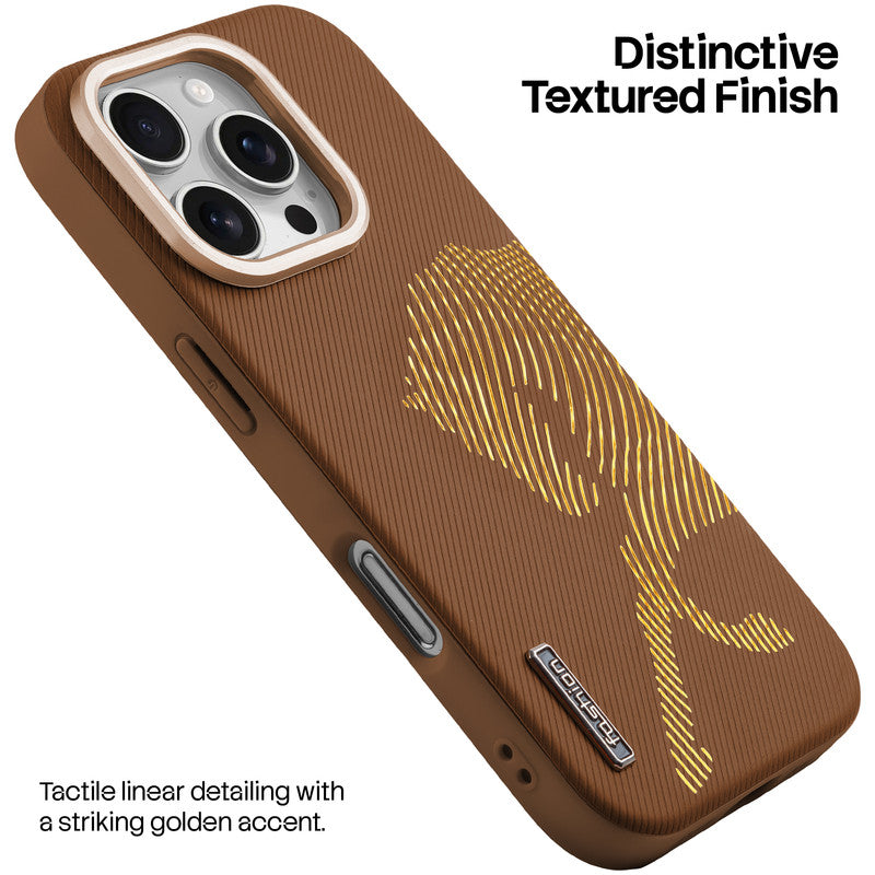 Premium Horse Textured MagSafe Case for Apple iPhone 16 Pro with Metallic Camera Protection & Microfiber Lining
