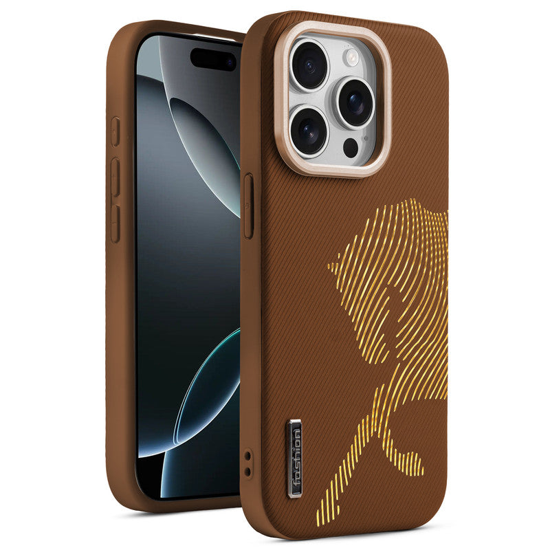 Premium Horse Textured MagSafe Case for Apple iPhone 15 Pro Max with Metallic Camera Protection & Microfiber Lining