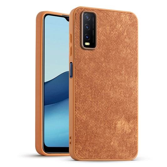 Classic Denim Finish Back Case for Vivo Y20 with Raised Camera Edges & Micro-Fiber Lining