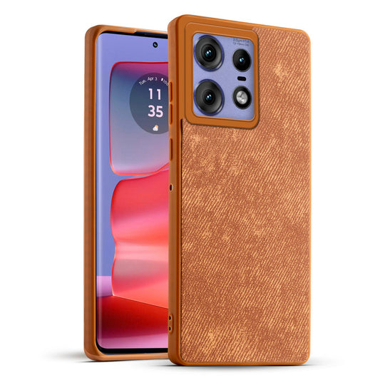 Classic Denim Finish Back Case for Motorola Moto Edge 50 Pro 5G with Raised Camera Edges & Micro-Fiber Lining