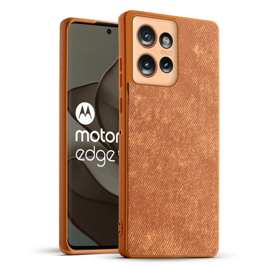 Classic Denim Finish Back Case for Motorola Moto Edge 50 5G with Raised Camera Edges & Micro-Fiber Lining