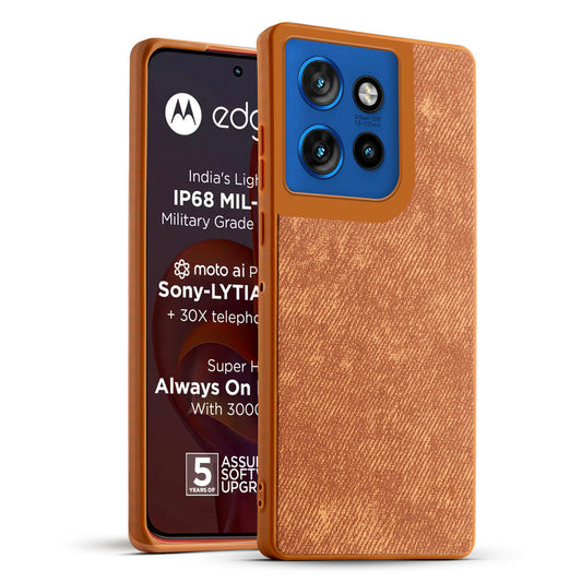 Classic Denim Finish Back Case for Motorola Moto Edge 50 Neo 5G with Raised Camera Edges & Micro-Fiber Lining