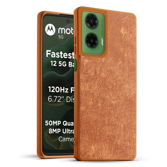 Classic Denim Finish Back Case for Motorola G35 5G with Raised Camera Edges & Micro-Fiber Lining