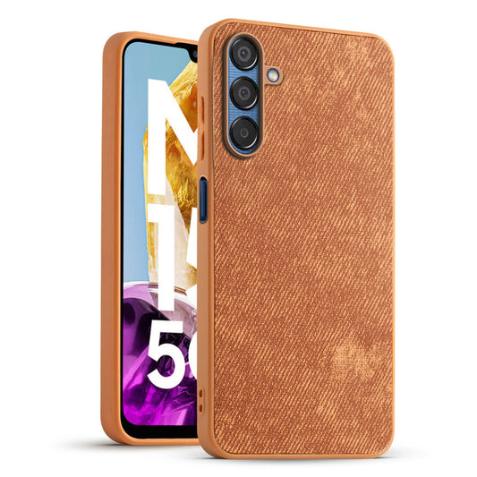 Classic Denim Finish Back Case for Samsung M15 5G with Raised Camera Edges & Micro-Fiber Lining