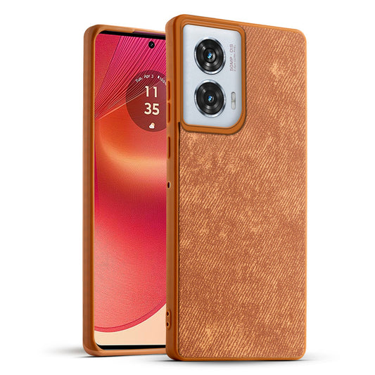 Classic Denim Finish Back Case for Motorola Moto Edge 50 Fusion 5G with Raised Camera Edges & Micro-Fiber Lining