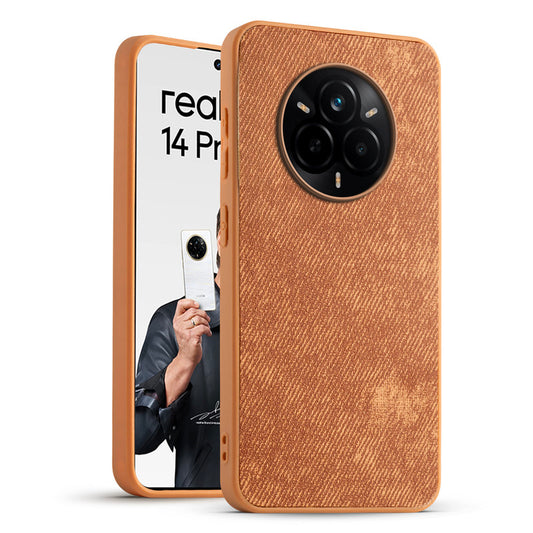 Denim Jeans Cloth Back Cover Case for Realme 14 Pro 5G