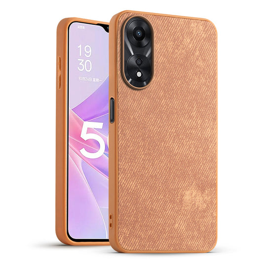 Classic Denim Finish Back Case for Oppo A78 5G with Raised Camera Edges & Micro-Fiber Lining