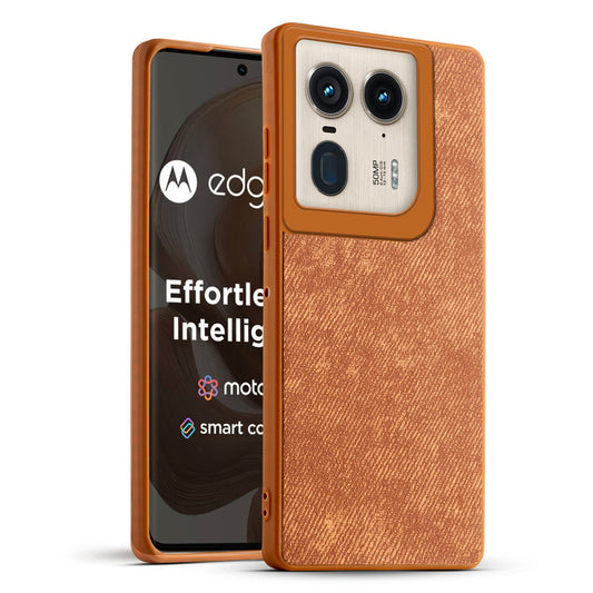 Denim Jeans Cloth Back Cover Case for Motorola Moto Edge 50 Ultra 5G