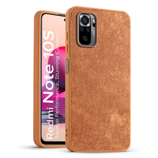 Denim Jeans Cloth Back Cover Case for Redmi Note 10S