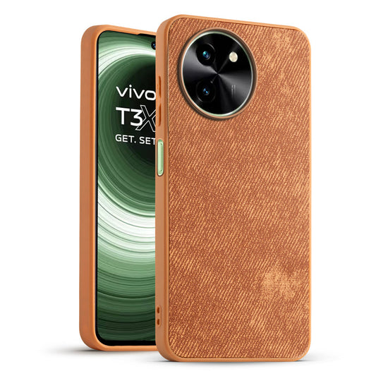 Classic Denim Finish Back Case for Vivo T3x 5G
