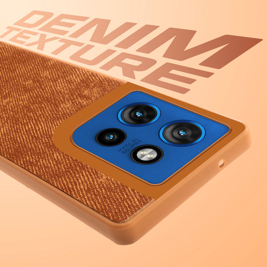 Classic Denim Finish Back Case for Motorola Moto Edge 50 Neo 5G with Raised Camera Edges & Micro-Fiber Lining