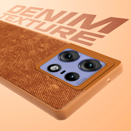 Denim Jeans Cloth Back Cover Case for Motorola Moto Edge 50 Pro 5G
