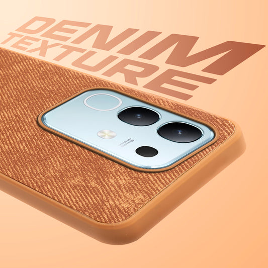Denim Jeans Cloth Back Cover Case for Vivo T4x 5G
