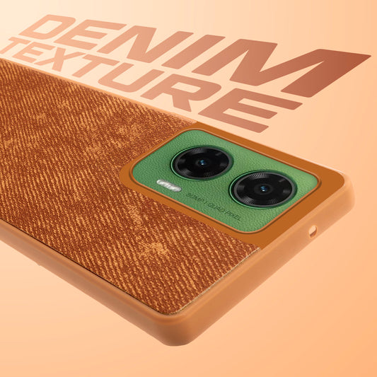 Classic Denim Finish Back Case for Motorola G35 5G with Raised Camera Edges & Micro-Fiber Lining