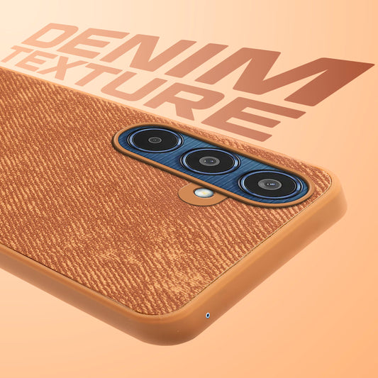 Classic Denim Finish Back Case for Samsung M35 5G with Raised Camera Edges & Micro-Fiber Lining