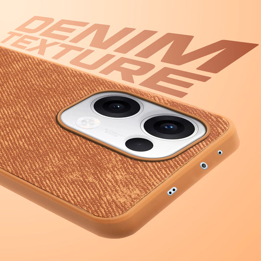 Classic Denim Finish Back Case for Oppo Reno 13 5G with Raised Camera Edges & Micro-Fiber Lining