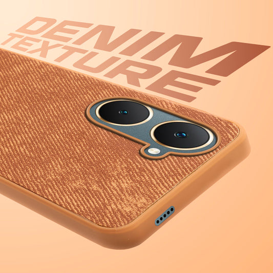 Classic Denim Finish Back Case for Vivo Y18 with Raised Camera Edges & Micro-Fiber Lining