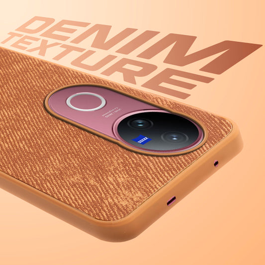 Classic Denim Finish Back Case for Vivo V50 5G with Raised Camera Edges & Micro-Fiber Lining