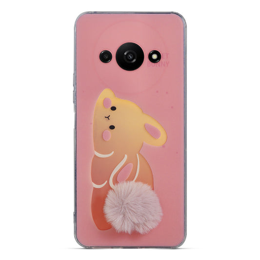 Printed matte back with fur detailing Back cover For Redmi A3 2024