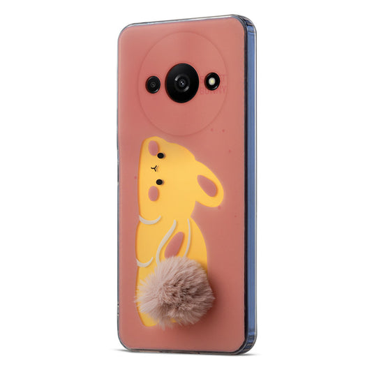 Printed matte back with fur detailing Back cover For Redmi A3 2024