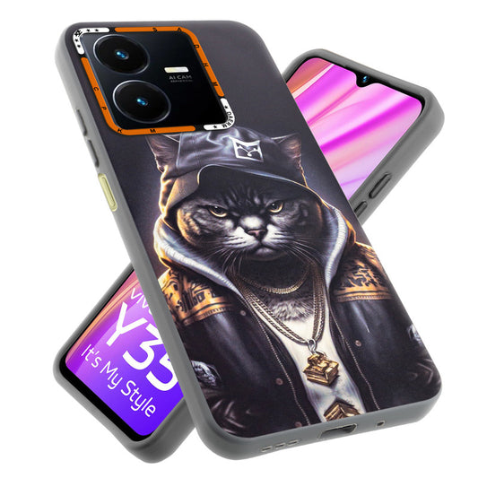 Dark Elegant Wild Creatures Printed Back Cases For Vivo Y35 4G