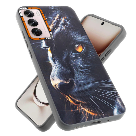Dark Elegant Wild Creatures Printed Back Cases For Oppo Reno 12 Pro 5G