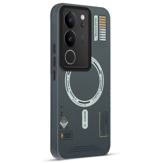 Mechanical Circuit Print Hard Back Cover For Vivo V29 5G