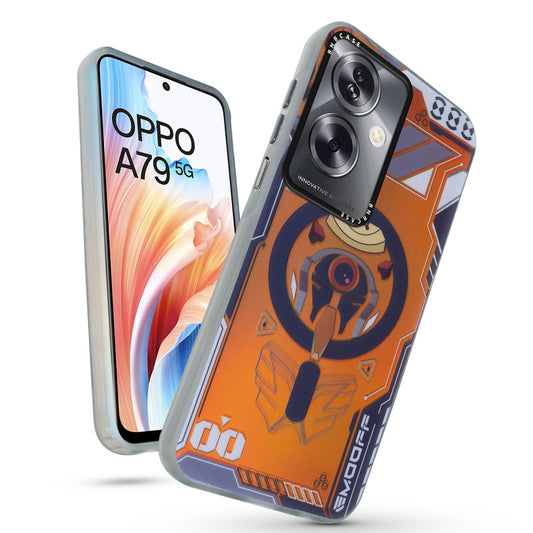 Futuristic Rainbow Effect Circuit Print Hard Back Cover For Oppo A79 5G