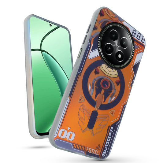 Futuristic Rainbow Effect Circuit Print Hard Back Cover For Realme 12X 5G