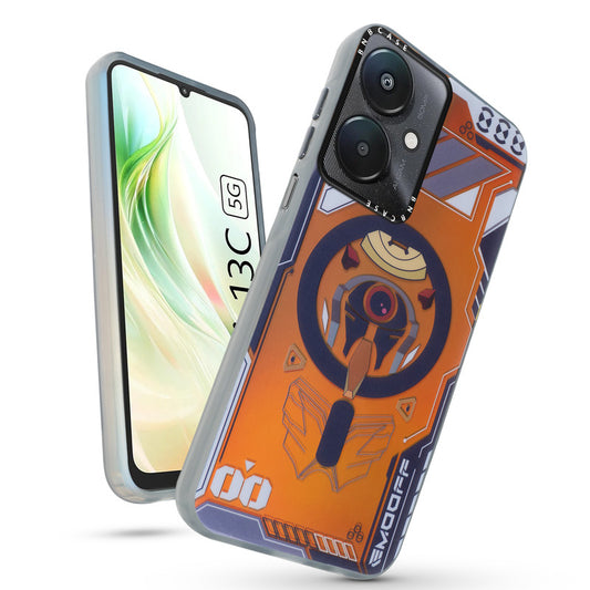 Futuristic Rainbow Effect Circuit Print Hard Back Cover For Redmi 13C 5G