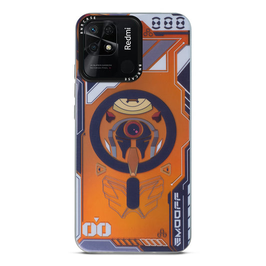Futuristic Rainbow Effect Circuit Print Hard Back Cover For Redmi 10C