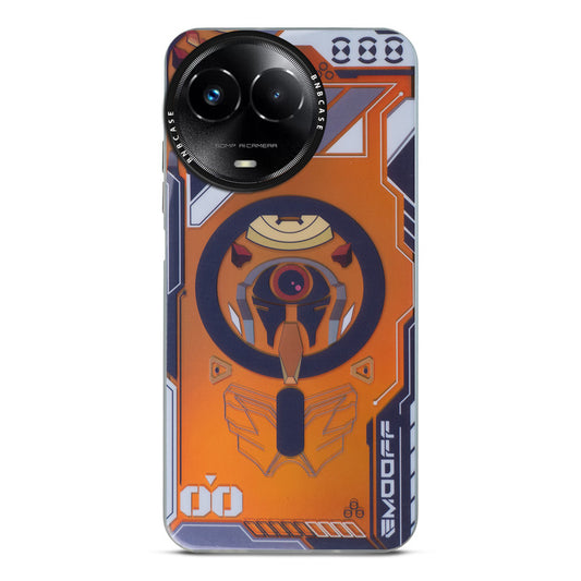 Futuristic Rainbow Effect Circuit Print Hard Back Cover For Realme C67 5G