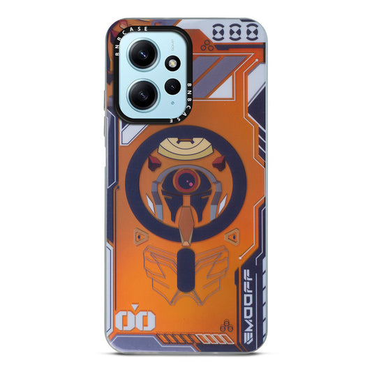 Futuristic Rainbow Effect Circuit Print Hard Back Cover For Redmi Note 12 4G