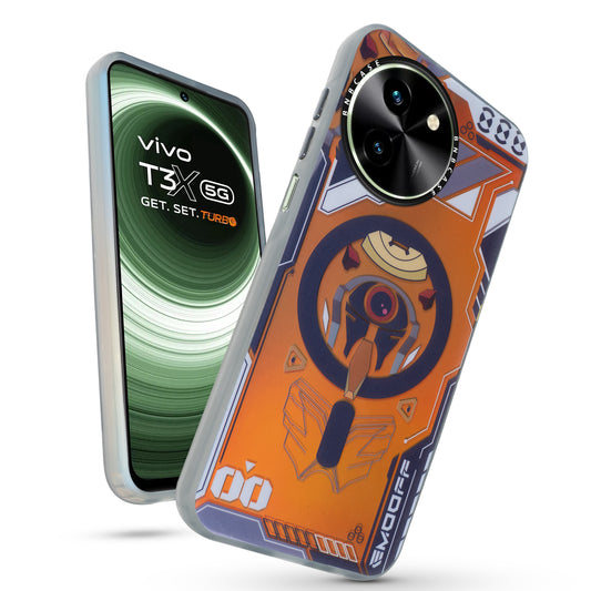 Colorful Reflective Circuit Prints Hard Back Protector Case For Vivo T3x 5G