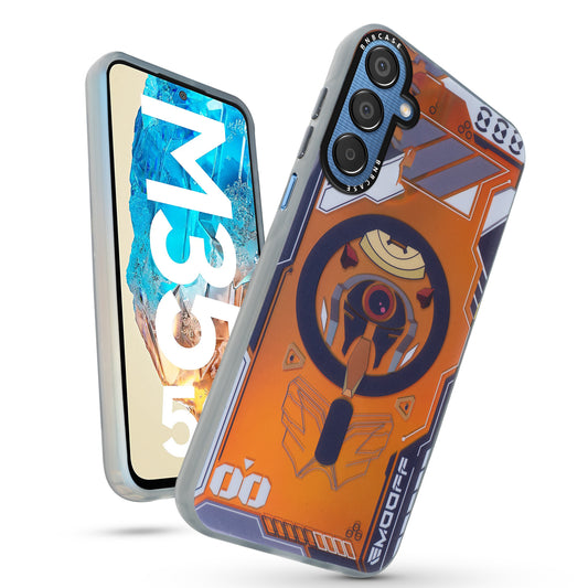 Colorful Reflective Circuit Prints Hard Back Protector Case For Samsung M35 5G