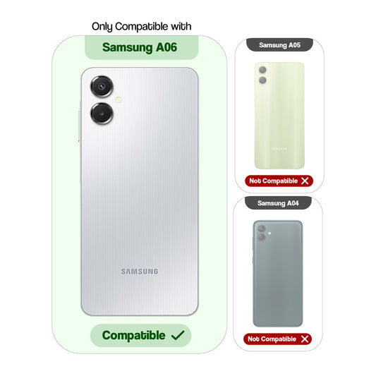 Silicone Frame Transparent Hard Back Ring Stand Case for Samsung A06 5G