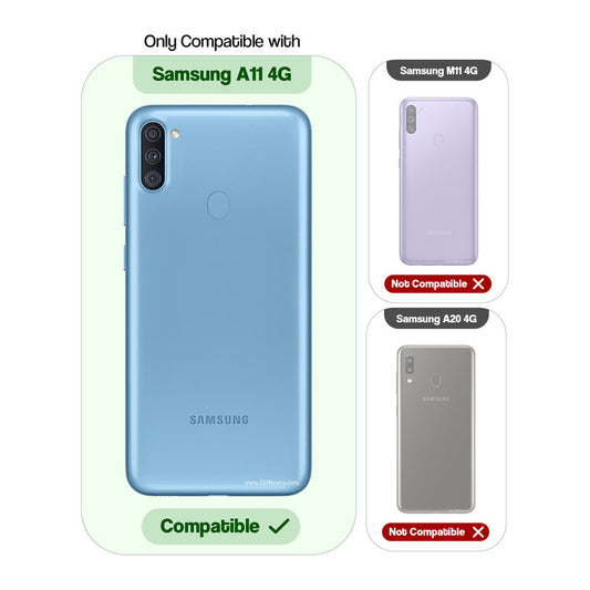 Silicone Frame Transparent Hard Back Ring Stand Case for Samsung A11